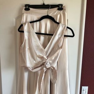 A-Line Skirt with Wrap Crop Top Set